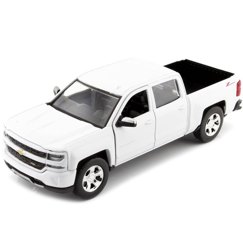 Motormax - 2017 Chevrolet Silverado 1500 LT Z71 Crew Cab - White Diecast 1:24 Scale Model - Image 1